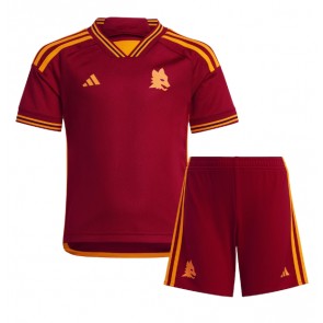 AS Roma Dětské Domácí dres komplet 2023-24 Krátký Rukáv (+ trenýrky)